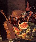 Cristoforo Munari Still-Life with Musical Instruments and Fruit painting